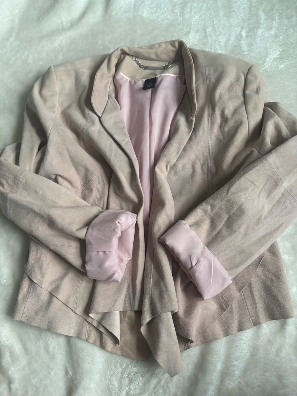 Soft Pink Women's Draped Blazer Jacket